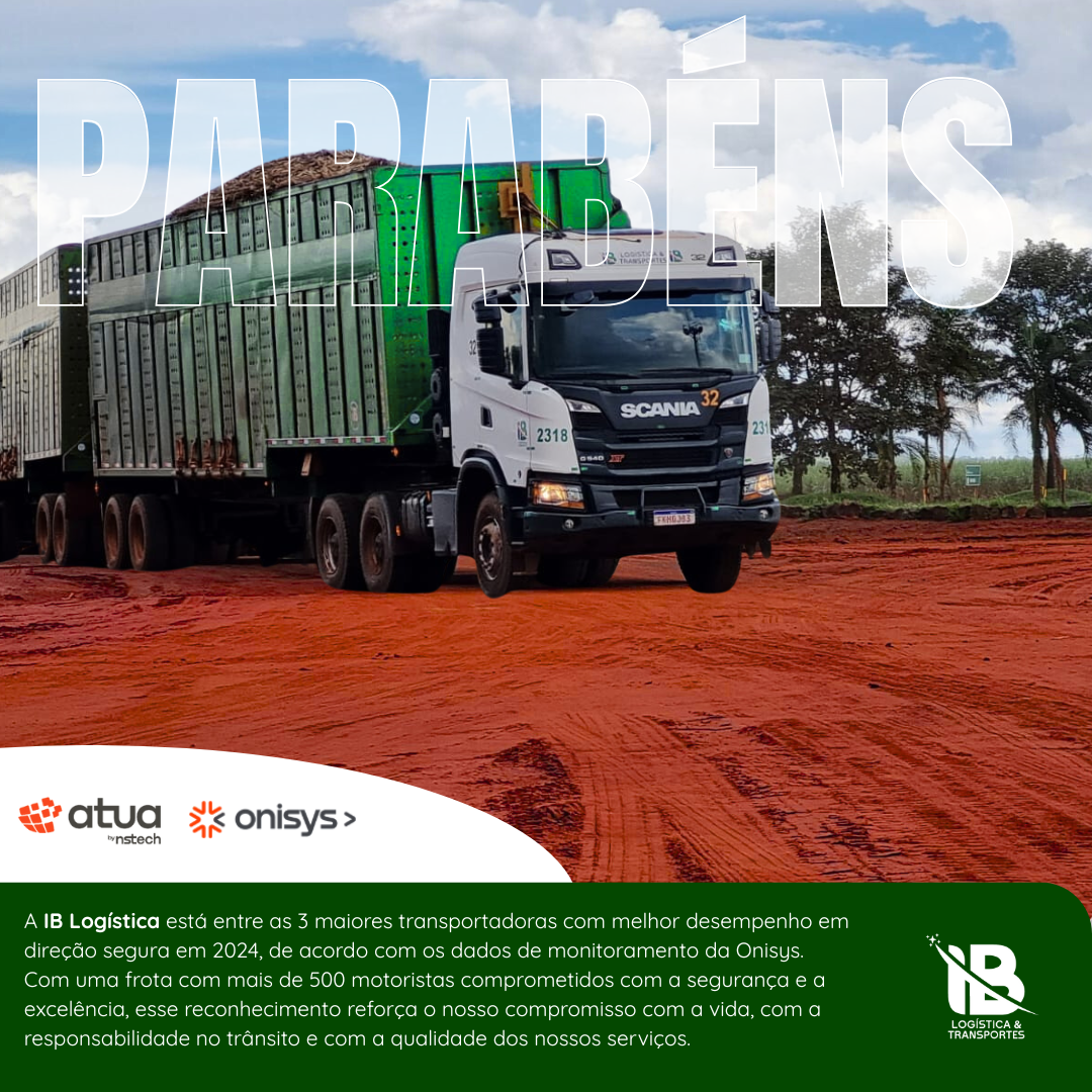 Estamos entre as 3 maiores transportadoras com melhor desempenho em direção segura em 2024 , de acordo com os dados de monitoramento da Onisys.